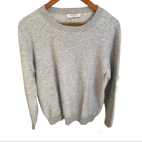 Sandro Sweaters - Sandro Cotton Cashmere Blend Heather Grey Oversize Crewneck 1 Day Sale CCO FIRM